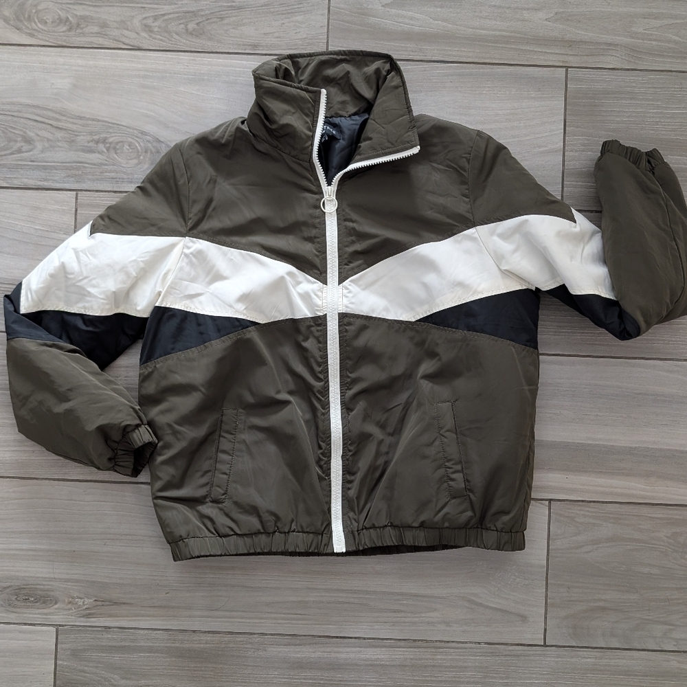 Love Tree Lightly Quilted Color Block Jacket